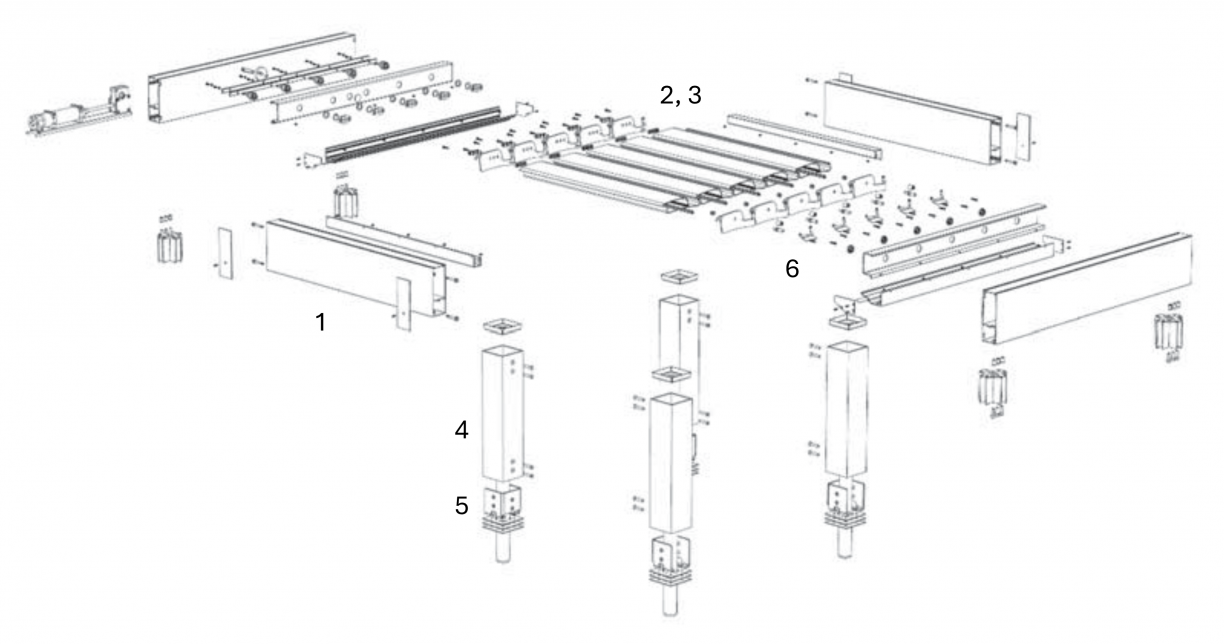 Pergola – rozpad dílů
