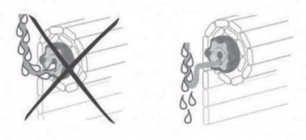 Vytvoření odkapové smyčky proti zatečení vody do pohonu Vytvoření odkapové smyčky proti zatečení vody do pohonu