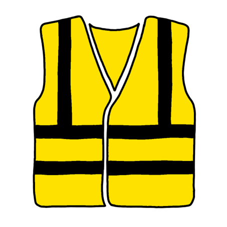 A bright vest / a reflective vest / a safety vest A bright vest / a reflective vest / a safety vest