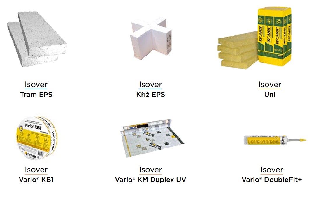 Isover StepCross – sortiment výrobků v systému